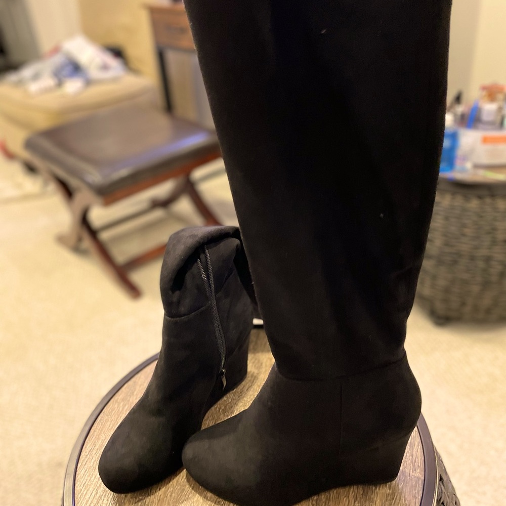 Blacks Suede Knee High Boots